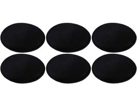 Set de 6 galettes de chaises en velours 34 cm (Noir)