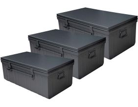 Set de 3 malles en acier Habitat 80 - 90 et 100 cm (Anthracite)