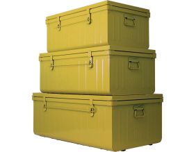 Set de 3 malles en acier Habitat 80 - 90 et 100 cm (Miel)