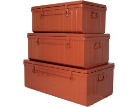 Set de 3 malles en acier Habitat 80 - 90 et 100 cm (Terracotta)