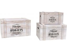 Set de 3 malles en bois Authentique