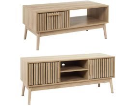 Set meuble TV et table basse en bois Klaus