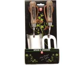 Set de 2 mini outils à fleurs inox manche en frêne