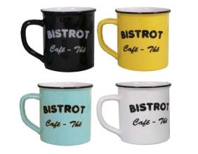 Set 4 mugs Brasserie bistrot (Lot de 4)