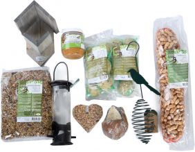 Set nichoir avec support et nourriture pour oiseaux du jardin