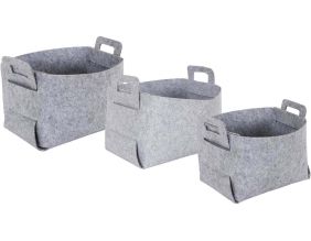 Set de 3 paniers de rangement pliable en feutrine