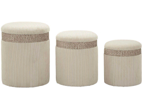 Set de 3 poufs coffre en MDF Curtain (Crème)