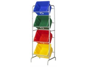 Set support en métal et caisses de recyclage Nesta (4 caisses de 32 litres)