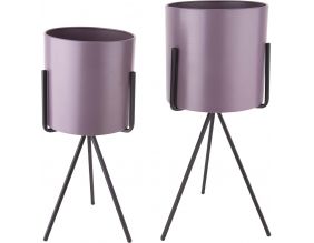 Set de 2 supports à plantes ronds Pedestal XL (Violet)