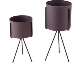 Set de 2 supports à plantes ronds Pedestal (Violet)