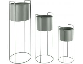 Set de 3 supports à plantes ronds en métal Essence (Vert)