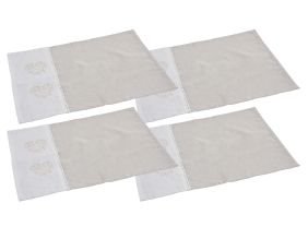 Set de table blanc et beige (Lot de 4)