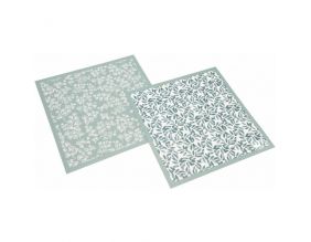 Set de table carrés motifs eucalyptus (Lot de 2)