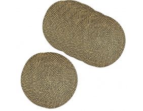 Set de table rond en jute naturelle (Lot de 6) (Naturel et noir)