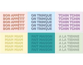 Set de table en vinyle 40 x 30 cm Blabla (Lot de 6 sets de table motifs assortis)