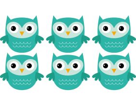Set de table en vinyle hibou coloré (Lot de 6)
