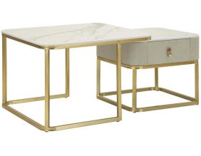 Set de 2 tables d'appoint gigognes en mdf et métal Beautry