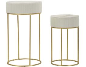 Set de 2 tables d'appoints en mdf et métal Wedding