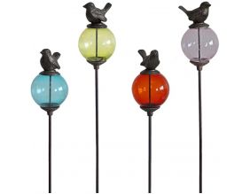 Set de 4 tuteurs boules colorées Animaux (Oiseaux queues hautes)