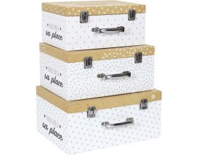 Set de 3 valisettes de rangement enfant étoiles