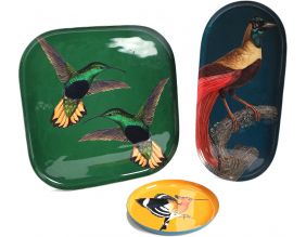 Set de 3 vide-poches en métal Oiseaux