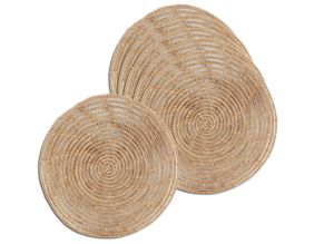 Sets de table ronds en palmier naturel (Lot de 6)