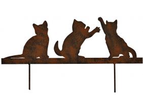 Silhouette  3 chatons en fer  25 x 18 cm