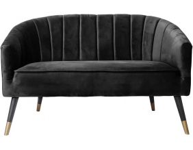 Sofa en velours pieds bicolores en bois  Royal (Noir)