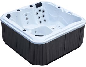 Spa rigide gris et blanc marbré jets et leds (Florida (6 places dont 1 allongée))