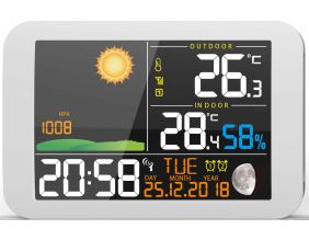 Station Météo électronique couleur avec capteur extérieur sans fil