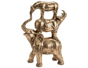 Statue 3 animaux de la savane en résine 36 cm