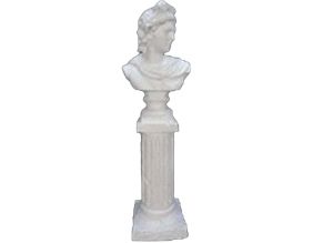 Statue buste blanc en magnésia 19 x 16 x 63.5 cm