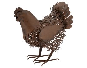 Statue décorative en métal vieilli (Poule)