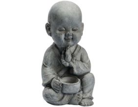 Statue moine penseur en résine 31 cm