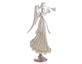 Statuette ange en métal doré et paillettes