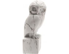 Statuette chouette en polyrésine effet marbre