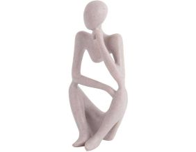 Statuette silhouette en polyrésine Wondering (Gris clair)