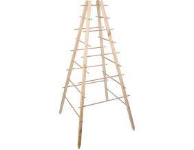 Support en bois de pin pour plantes 4 piquets (Pyramide)