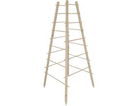 Support en bois de pin pour plantes 4 piquets (Pyramide)