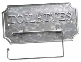 Support papier toilette ancien en zinc