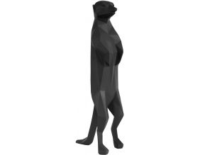 Suricate en résine mat Origami (Noir)