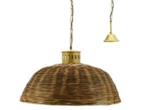 Suspension en bambou teinté et métal doré (Diamètre 70 cm)