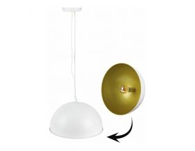 Suspension cinéma en métal 40 cm (Blanc et doré)