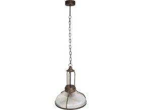 Suspension industrielle en fer et verre 31 x 42 cm
