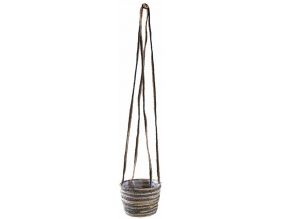 Suspension en jute noire et naturelle