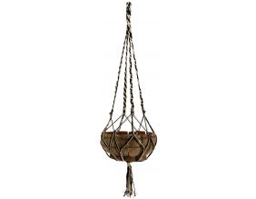 Suspension macramé bicolore en jute