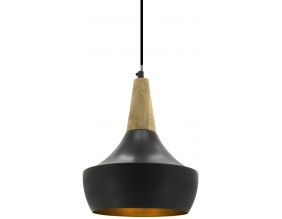 Suspension en métal et bois Vintage (Noir)