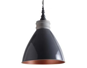 Suspension en métal laqué et bois (Gris foncé)