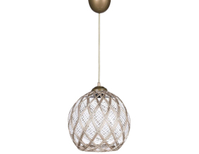 Suspension en plastique et coton chandelier (Blanc et argenté)