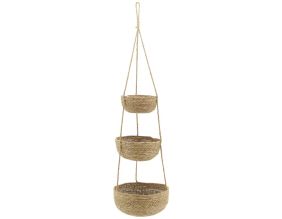 Suspension 3 pots en jonc naturel